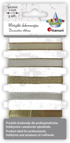 Wstążka Titanum Craft-Fun Series 5 wzorów 10x2 [mm x m] złota (709062（złota))