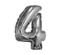 Balon foliowy Godan cyfra 4 srebrny 35 cm 16cal (FG-C35S4)