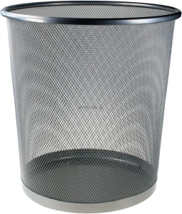 Kosz na śmieci Titanum metalowy 16l - wys. 28 cm, &Oslash; 26,5 cm srebrny (M-101S)