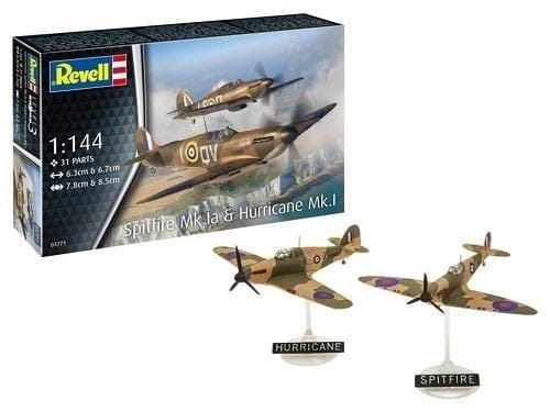 Model do sklejania Revell samolot Supermarine Spitfire Mk.Ia &amp; Hawker Hurricane Mk.I (03771)