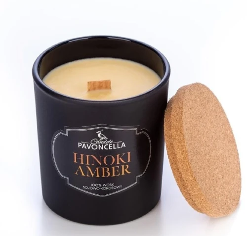 Świeczka ozdobna Pavoncella Classico Hinoki Amber czarna 135 g (5905711530097)