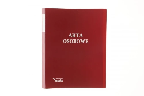 Teczka do akt osobowych Warta zadrukowana ABCDE A4 czerwony tektura (1824-339-044)