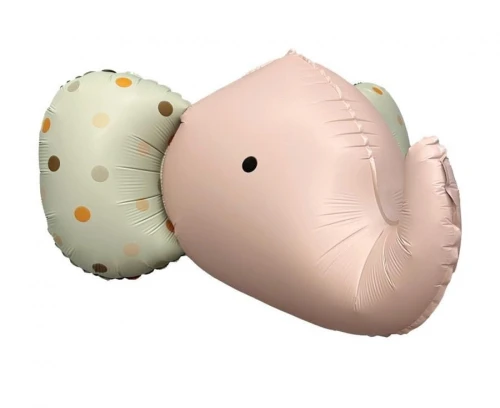 Balon foliowy Godan Słoń 3D, szary matowy, 63x50 cm, różowy (BF-HSRM)