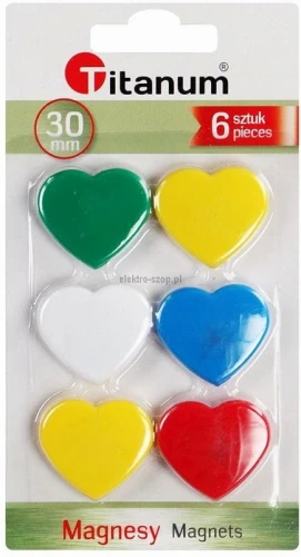 Magnes Titanum serce 30 mm mix [mm:] 30 (25018) 6 sztuk