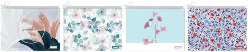 Teczka plastikowa na suwak flower A4 mix Beniamin