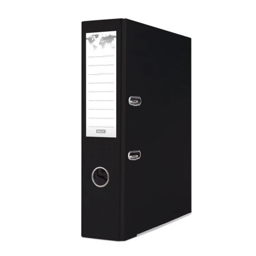 Segregator dźwigniowy Basic z szyną A4 75mm czarny (21024221-05)