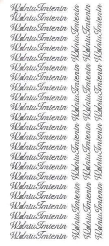 Naklejka (nalepka) Farro W dniu imienin srebrne (067)