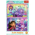 Puzzle Zabawy z Gabby 2x24 el. Trefl (34433)