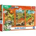 Puzzle Trefliki w świecie dinozaurów 3x80 el. Trefl (34888)