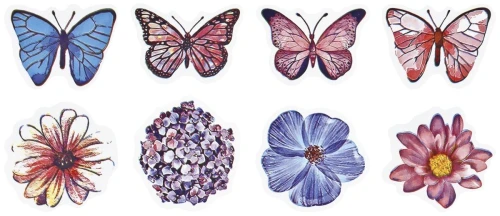 Naklejka (nalepka) Craft-Fun Series Wiosna-motyle, kwiaty Naklejki na rolce Titanum (25JT014)