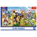 Puzzle Paw Patrol Psia zgraja 3x80 el. Trefl (34886)