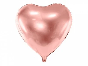 Balon foliowy Serce, 61cm, różowe złoto 24cal Partydeco (FB23M-019R)
