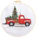 Zestaw kreatywny Craft-Fun Series Zestaw do haftowania - czerwony pick-up z choinką Titanum (25YY0512(1-6#))