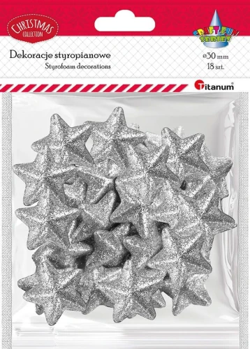 Ozdoba styropianowa Craft-Fun Series gwiazdki Titanum (23YX0326-2(SILVER))