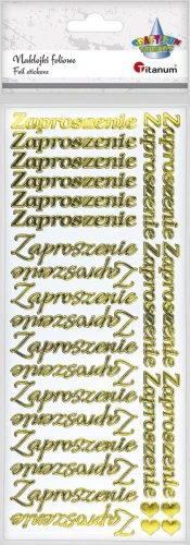 Naklejka (nalepka) Craft-Fun Series Zaproszenie  ZŁOTY KOLOR Titanum