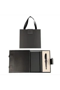 Zestaw piśmienniczy PREMIUM SYMPHONY CZARNY DŁUG.+NOTES W ETUI PREMIUM Cresco (850012-02)