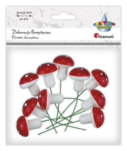 Ozdoba styropianowa Craft-Fun Series muchomor na druciku Titanum (20CR0312-63)