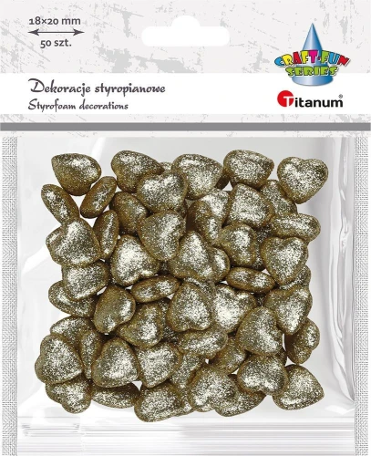 Ozdoba styropianowa Craft-Fun Series serduszka 20mm Titanum (20YX0326-G)