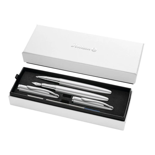 Zestaw piśmienniczy Jazz Noble Elegance silver pióro wieczne + pióro kulkowe Pelikan (400197476)