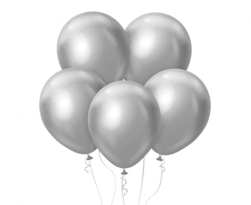 Balon gumowy Beauty&Charm 5 szt. srebrny 300mm 12cal Godan (CB-5LSR)