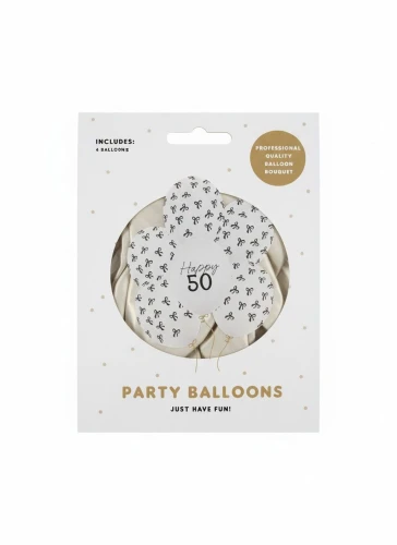 Balon gumowy 50, Pastel Off-white mix 300mm Partydeco (SB14P-450-008Z-6)