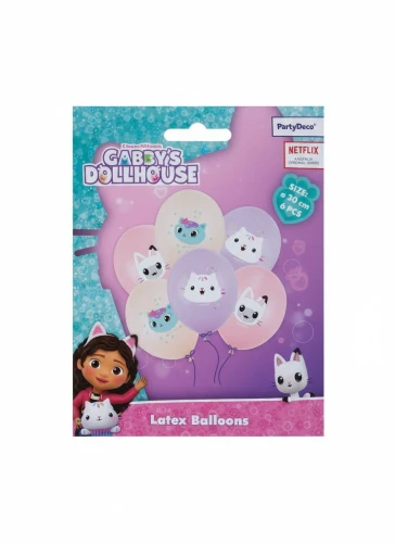 Balon gumowy Koci Domek Gabi mix 300mm Partydeco (SB14P-348-000-6)