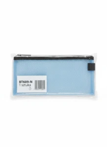 Teczka plastikowa na suwak biała z suwakiem niebieski [mm:] 240x120 Tetis (BT609-N)