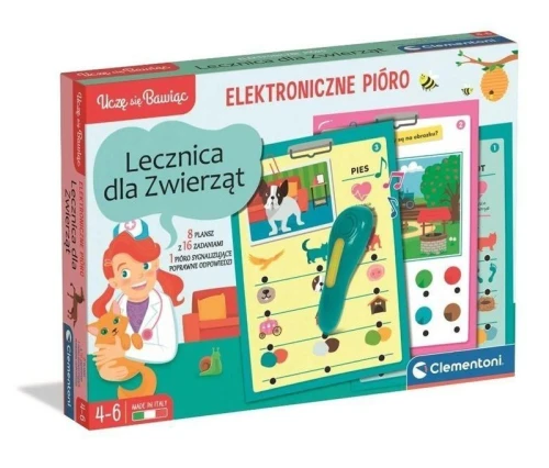 Gra edukacyjna Mówiące Pióro 500 Pytań - Lecznica dla zwięrząt Clementoni (50389)