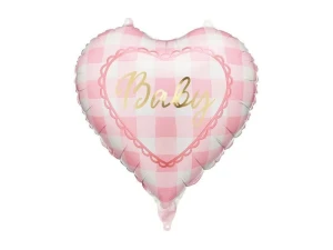 Balon foliowy Baby serce róż 14cal Partydeco (FB352)
