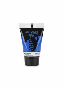 Farba akrylowa kolor: błękit ultramaryna 100ml Renesans (21)
