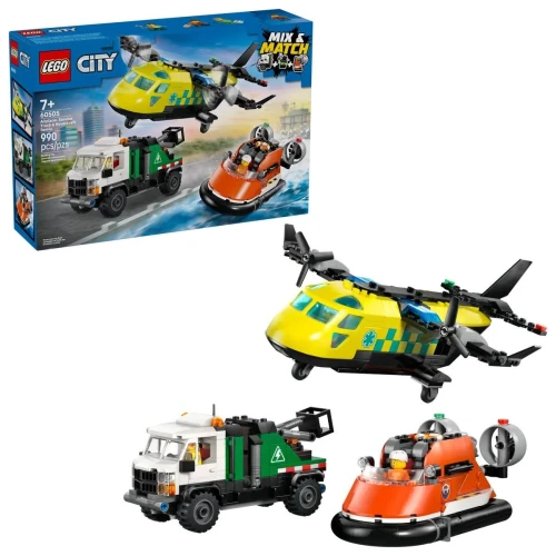 Klocki konstrukcyjne City Zestaw z samolotem, ciężarówką serwisową i poduszkowcem Lego (60505)