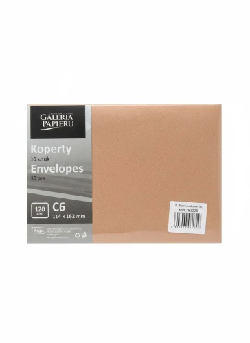 Koperta wood pudrowy C6 Galeria Papieru (282228) 10 sztuk