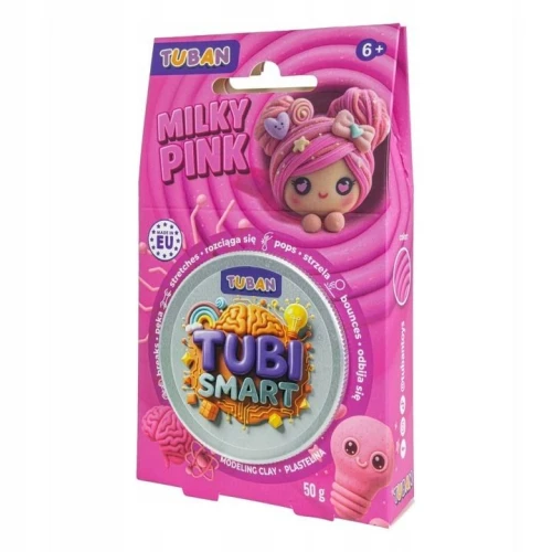 Plastelina 1 kol. Tubi Smart Milky pink różowa 50g Tuban (TU8502)