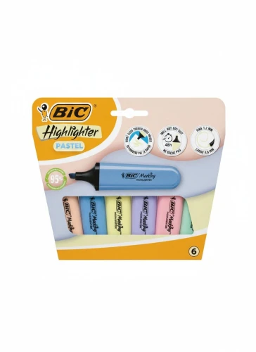 Zakreślacz 6szt wkład mix Bic (302809)