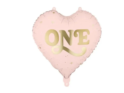 Balon foliowy Serce 'One', 45 cm, jasny różowy 18cal Partydeco (FB390-081J)
