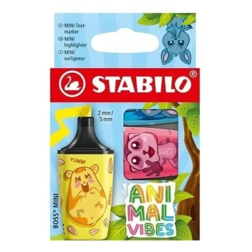 Zakreślacz BOSS MINI ANIMALS VIBES wkład mix 2,0-5,0mm Stabilo (07/03-73)