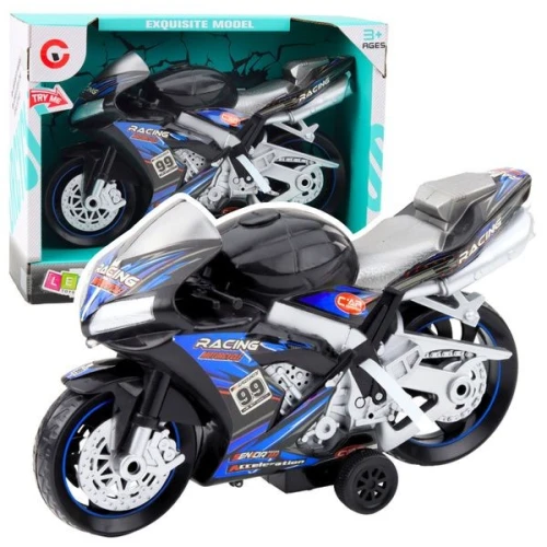 Motocykl Wyścigowy Ścigacz Napęd Światła Dźwięki Czarno-Niebieski Rastar (24213)