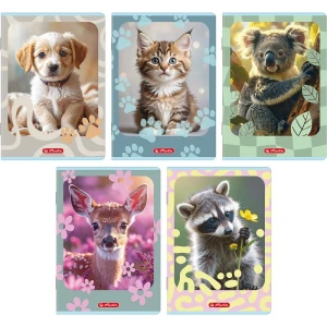 Zeszyt ANIMALS A5 16k. 70g linia podwójna kolorowa Herlitz (400206377)