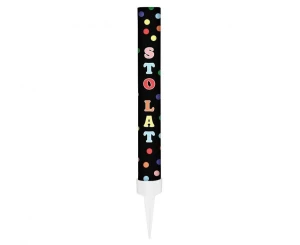 Fontanna tortowa Sto Lat 12 cm/ 1 szt., czarne Godan (KZ-FTZ1/5)