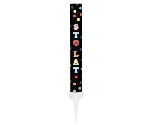 Fontanna tortowa Sto Lat 12 cm/ 1 szt., czarne Godan (KZ-FTZ1/5)