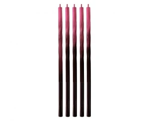 Świeczka urodzinowa Świderki Ombre, czerwony/czarny, 5x5x150mm, 5 szt Godan (7C-SSOC)