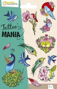 Tatuaż zmywalne ptaki Avenue Mandarine (1091)