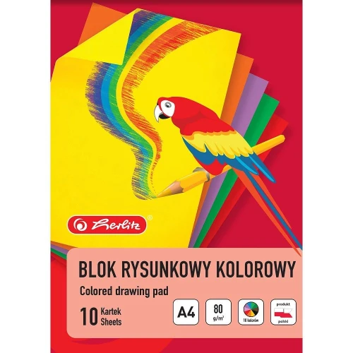 Blok rysunkowy A4 kolorowy 80g 10k Herlitz (400210348)