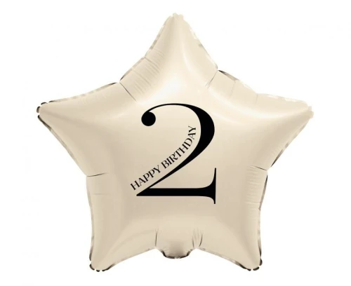 Balon foliowy Gwiazda z cyfrą 2 (kremowy) 18cal Godan (FG-BGM2)