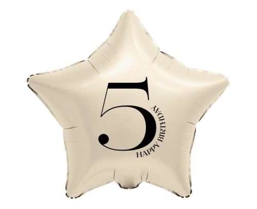 Balon foliowy Gwiazda z cyfrą 5 (kremowy) 18cal Godan (FG-BGM5)