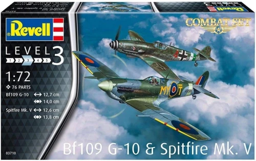 Model do sklejania Samolot 1:72 Me BF-109G-10 & Spitfire Mk.V Revell (03710)