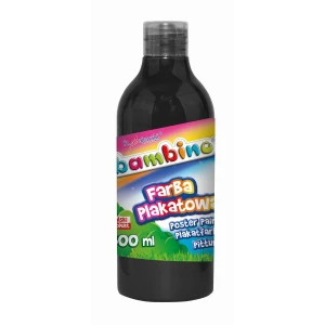 Farby plakatowe Bambino w butelce 500 ml kolor: czarny 500ml 1 kolor. Bambino (czarna)