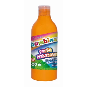 Farby plakatowe Bambino w butelce 500 ml kolor: pomarańczowy 500ml 1 kolor. Bambino (pomarańczowa)