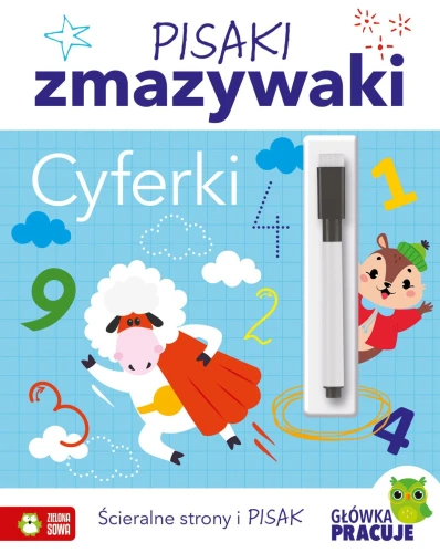 Książka dla dzieci Pisaki zmazywaki. Cyferki Zielona Sowa