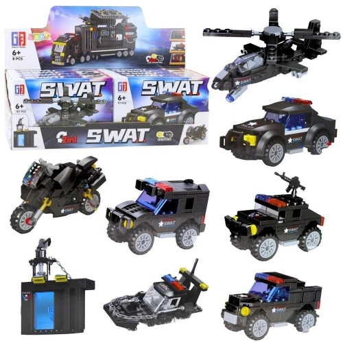 Klocki konstrukcyjne pojazdy SWAT 2w1 MIX Lean (23584)